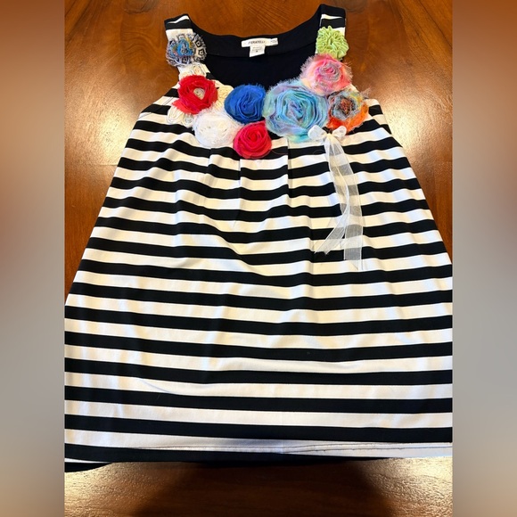 Striped Floral Embellished Women's Top, size S - Picture 4 of 7